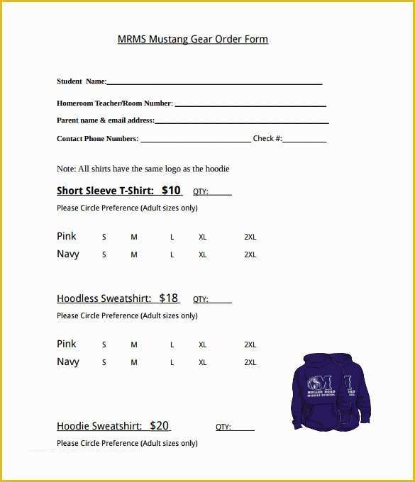 Free T Shirt order form Template Of 26 T Shirt order form Templates Pdf Doc