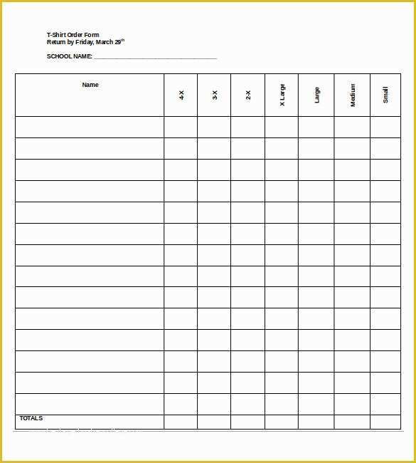 Free T Shirt order form Template Of 28 Blank order Templates – Free Sample Example format