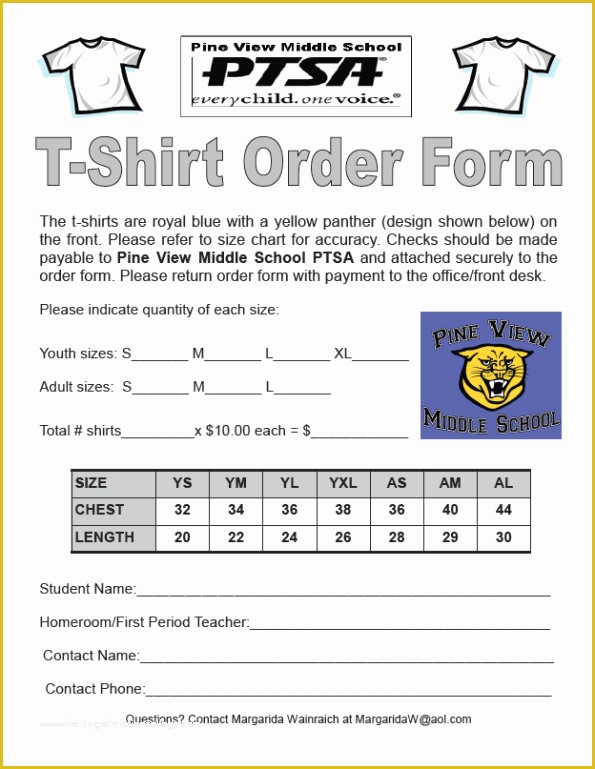 Free T Shirt order form Template Of Tshirt order forms Find Word Templates