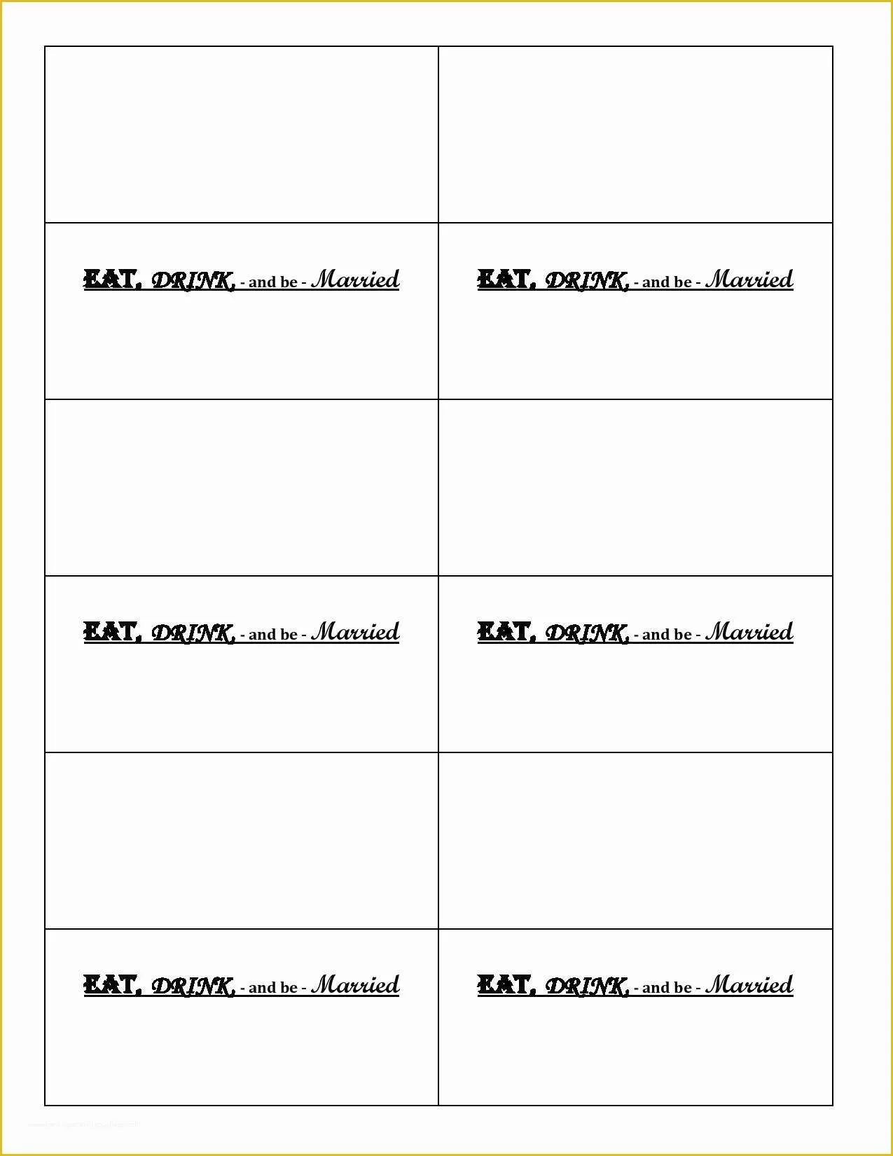 Free Table Tent Template Of Free Printable Eat Drink &amp; Be Married