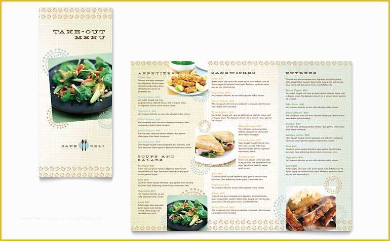 Free Take Out Menu Templates for Word Of Cafe Deli Take Out Brochure Template Word & Publisher