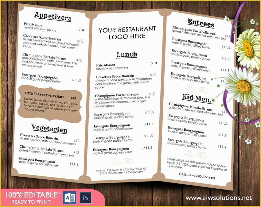 Free Take Out Menu Templates for Word Of Design & Templates Tri Fold Take Out Menu Menu Templates