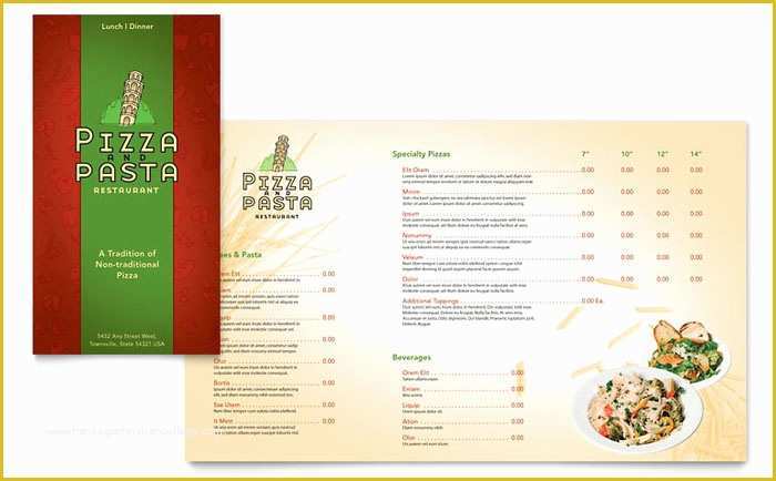 Free Take Out Menu Templates for Word Of Italian Pasta Restaurant Take Out Brochure Template Design