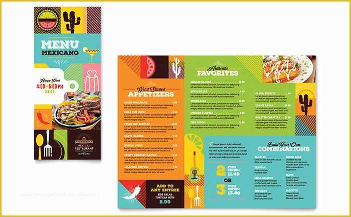 Free Take Out Menu Templates for Word Of Mexican Food & Cantina Take Out Brochure Template Design