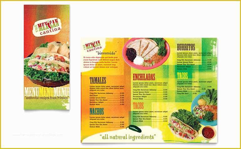 Free Take Out Menu Templates for Word Of Mexican Restaurant Take Out Brochure Template Word