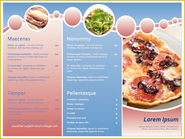 Free Take Out Menu Templates for Word Of Restaurant Menu Template format Example