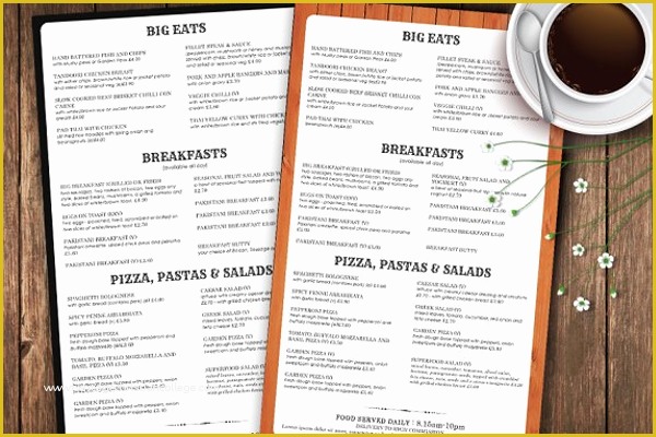 Free Take Out Menu Templates for Word Of Restaurant Take Out Menu Template