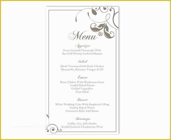 Free Take Out Menu Templates for Word Of Wedding Menu Template Diy Menu Card Template Editable Text