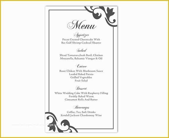 Free Take Out Menu Templates for Word Of Wedding Menu Template Diy Menu Card Template Editable Text