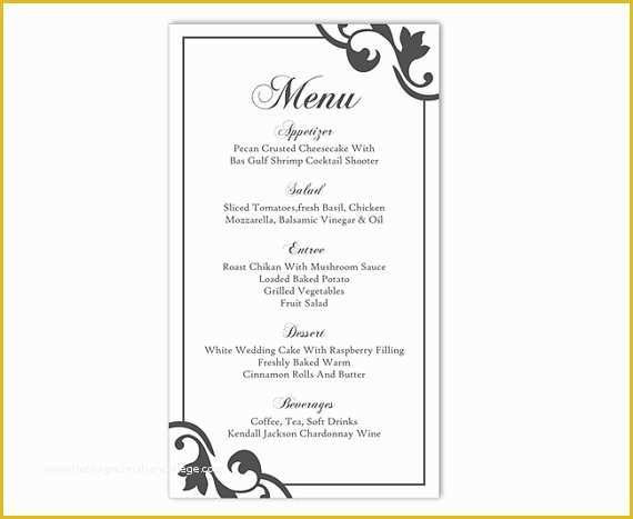 Free Take Out Menu Templates for Word Of Wedding Menu Template Diy Menu Card Template Editable Text