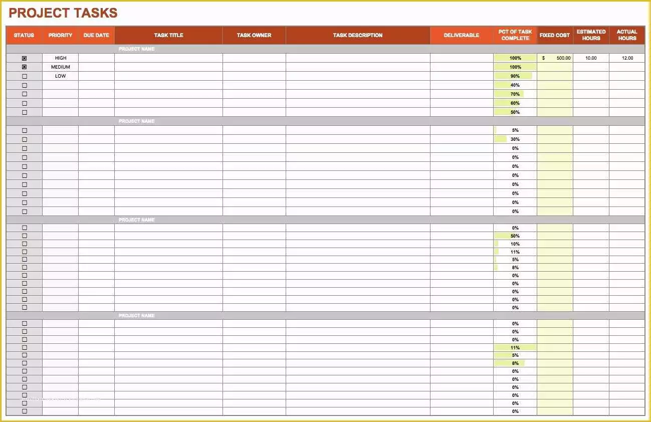 Free Task Management Templates Of 15 Free Task List Templates Smartsheet