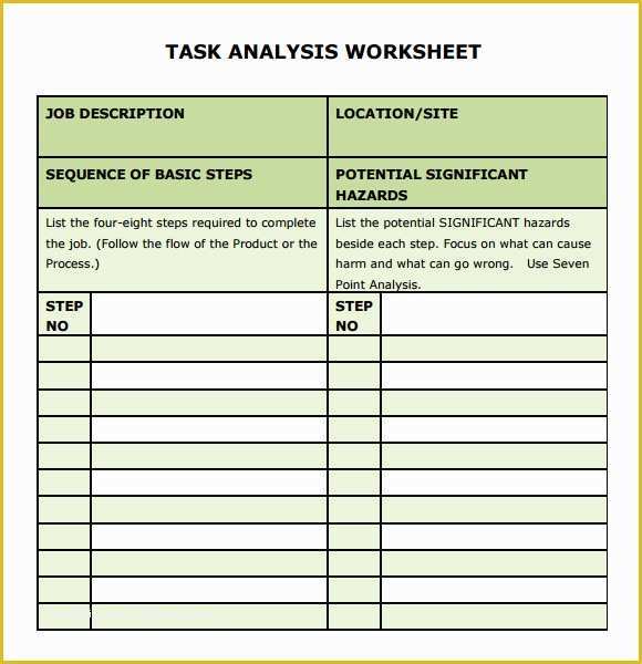 Free Task Template Of 11 Sample Task Analysis Templates for Free Download