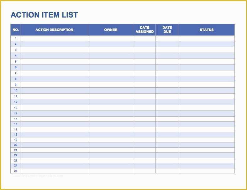 Free Task Template Of 15 Free Task List Templates Smartsheet