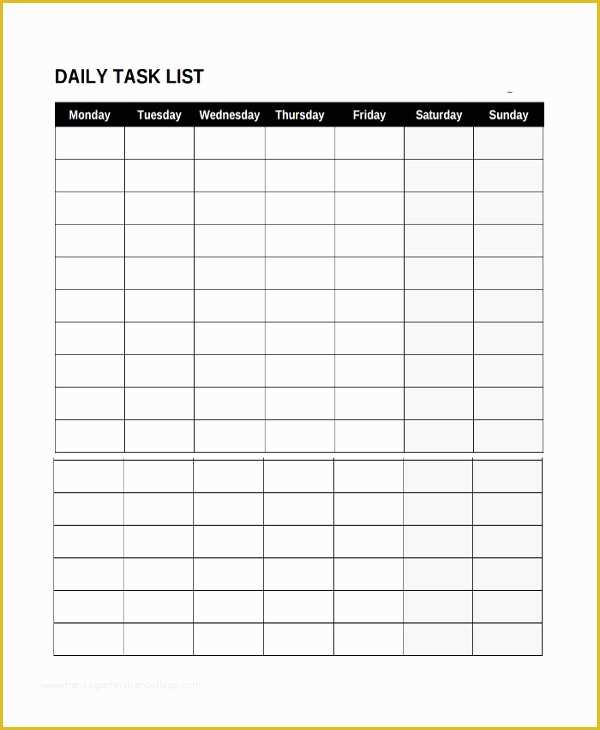 Free Task Template Of 8 Daily Task Templates