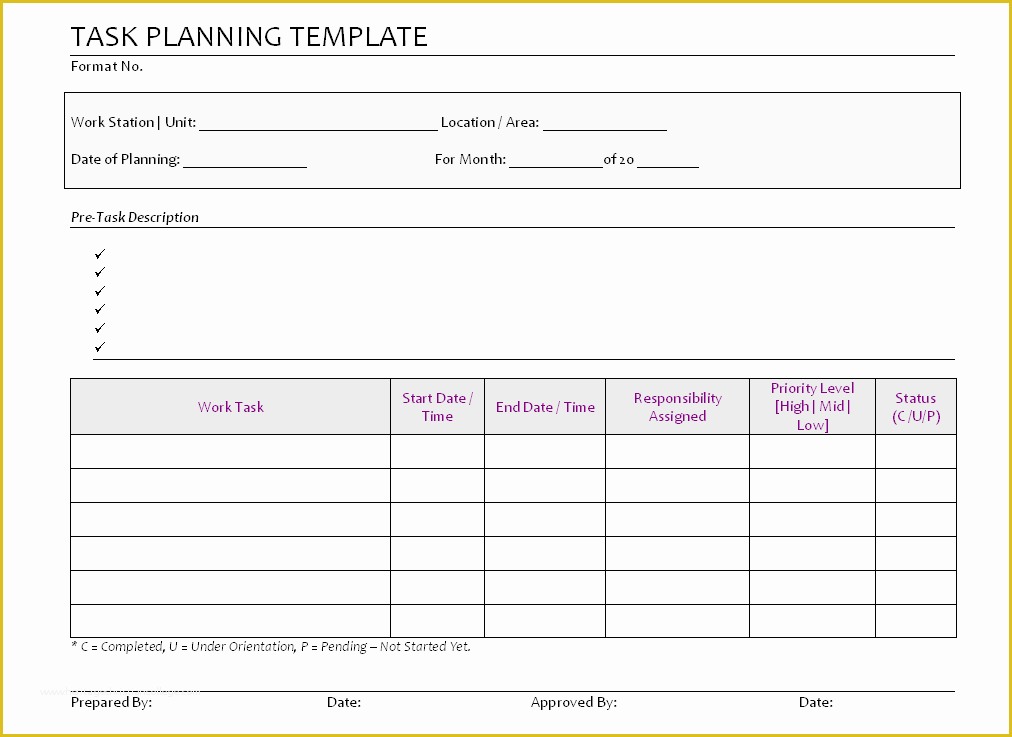 Free Task Template Of Best S Of Simple Project Plan Template Project