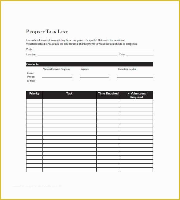 Free Task Template Of Daily Task List Template – 9 Free Word Excel Pdf format