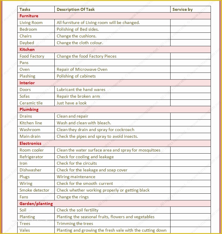 Free Task Template Of Daily Task List Template