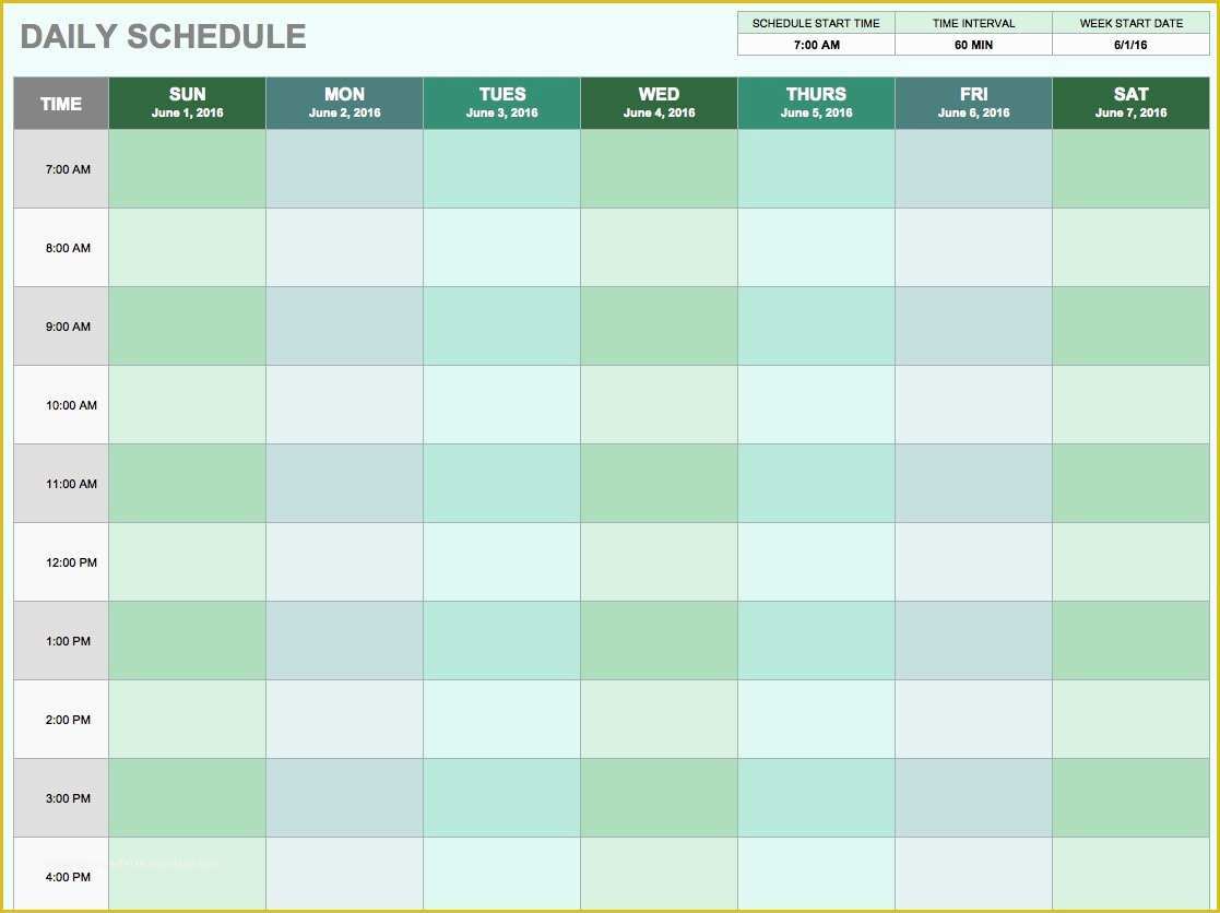 Free Task Template Of Free Daily Schedule Templates for Excel Smartsheet