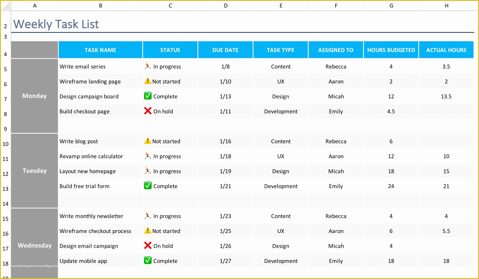 Free Task Template Of Free Task & to Do List Template Download now