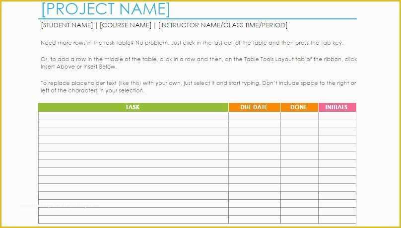 Free Task Template Of Free Task List Word Template