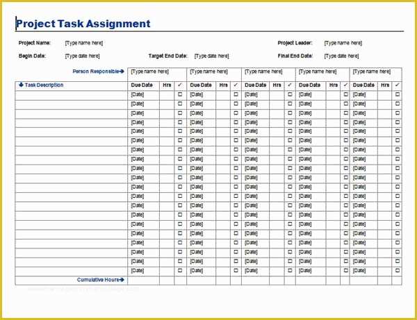 Free Task Template Of Project Task assignment Word Templates Microsoft Word