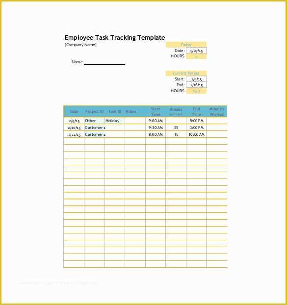 Free Task Template Of Task Tracking Template – 10 Free Word Excel Pdf format