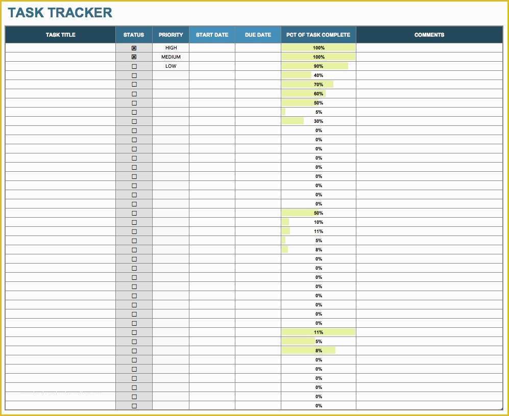Free Task Tracker Template Of 15 Free Task List Templates Smartsheet