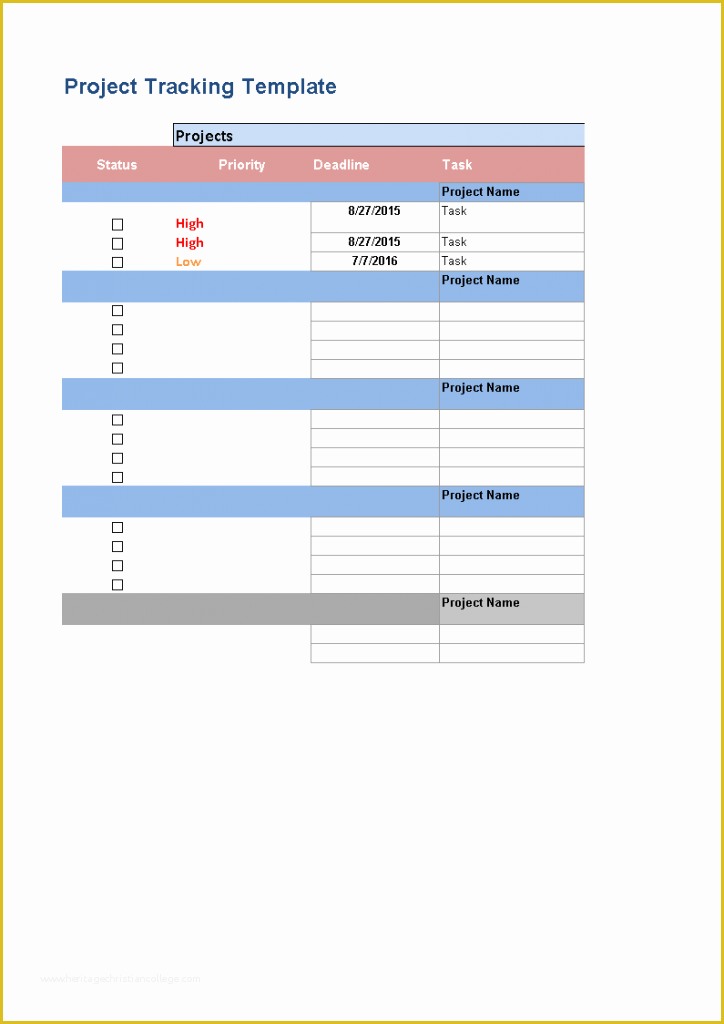 Free Task Tracker Template Of Project Tracker Template In Excel Spreadsheet E Page