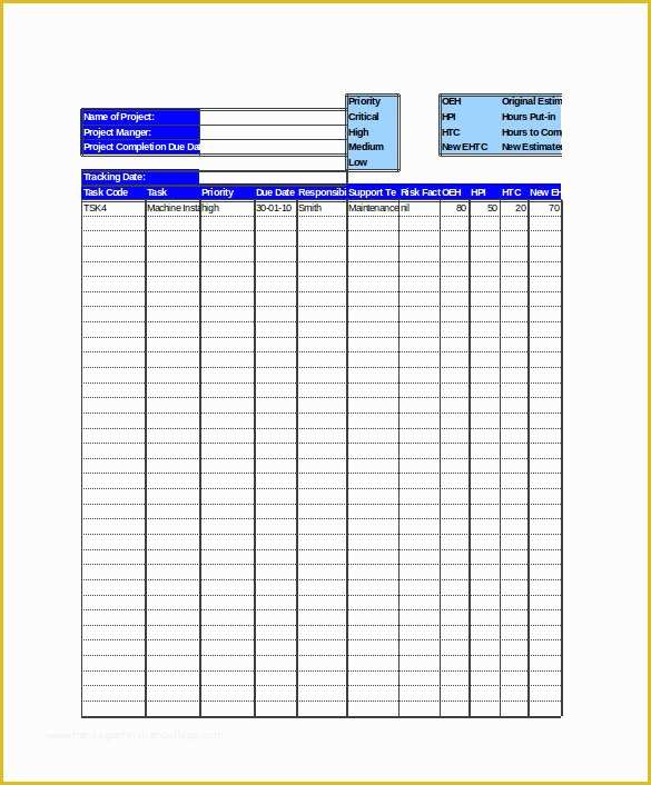 Free Task Tracker Template Of Project Tracking Template – 11 Free Word Excel Pdf