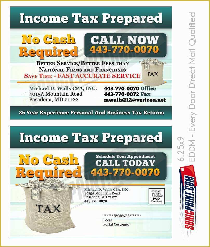 Free Tax Preparation Flyers Templates Of Every Door Direct Mail Digital Samples Eddm