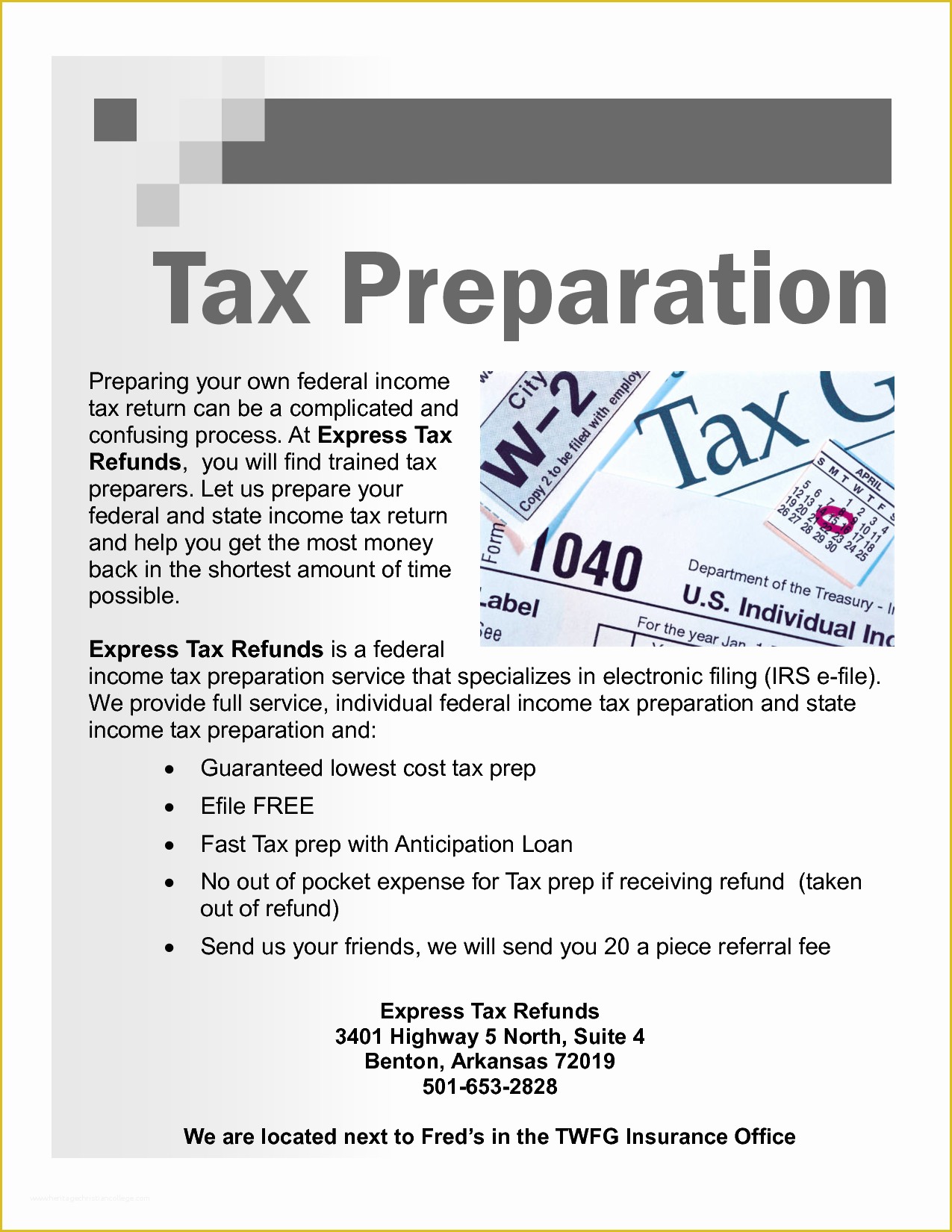 gimp flyer template tax preparation