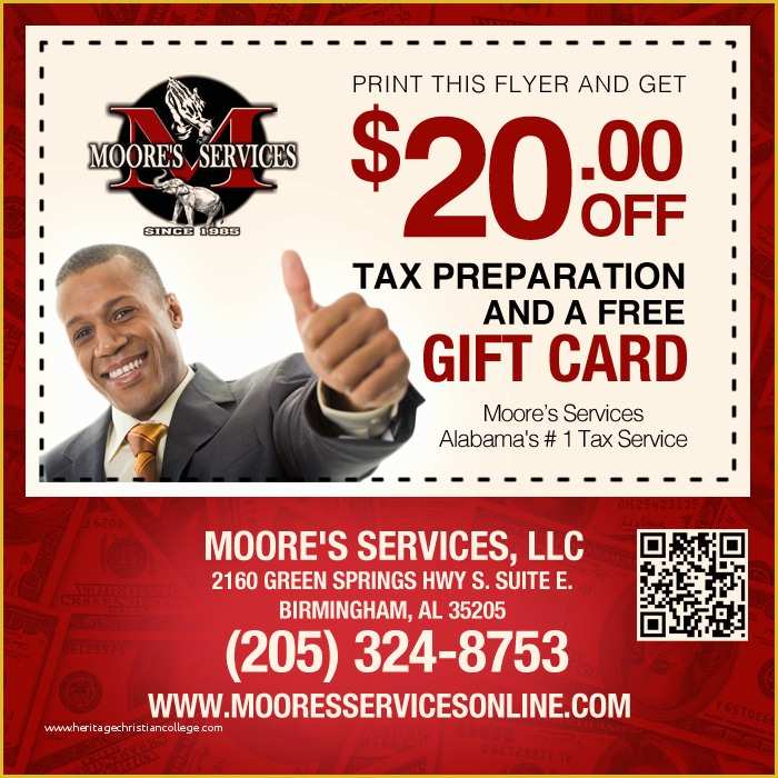 Free Tax Preparation Flyers Templates Of Moore S Services Filing 2009 Return Alabama S 1 Tax Service