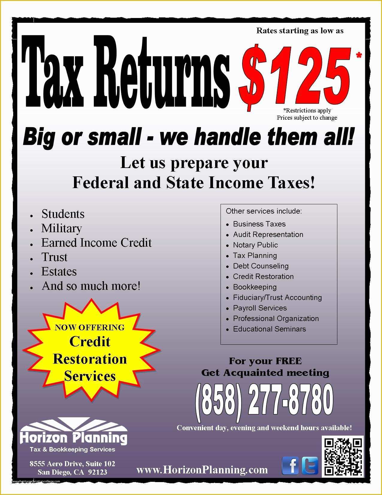 Free Tax Preparation Flyers Templates Of Tax Refund April 2013