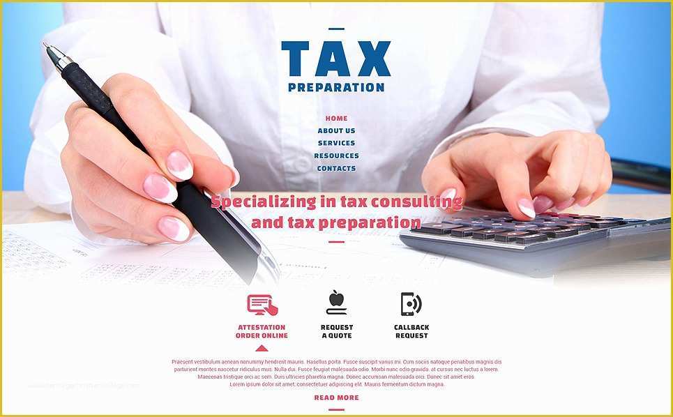 Free Tax Preparation Website Templates Of Consulting Website Template