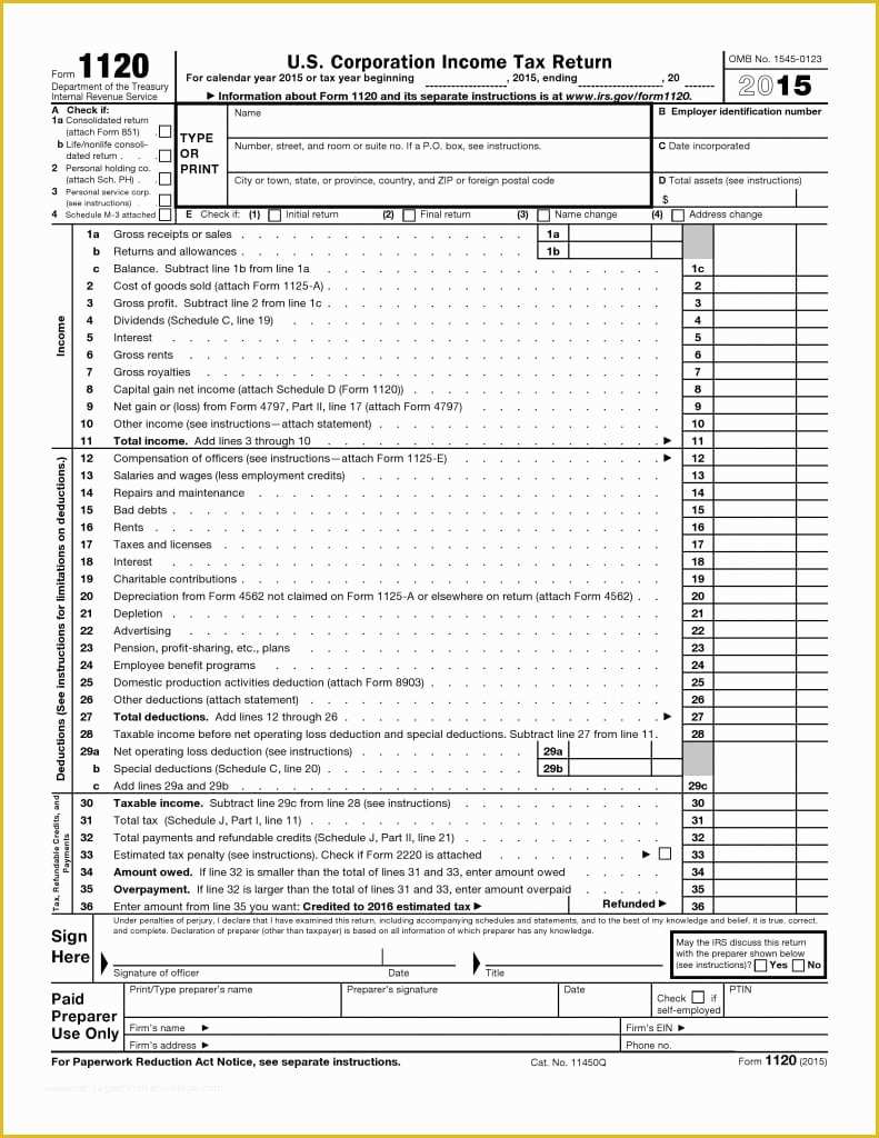 Free Tax Preparation Website Templates Of Free U S Corporation In E Tax Return form 1120