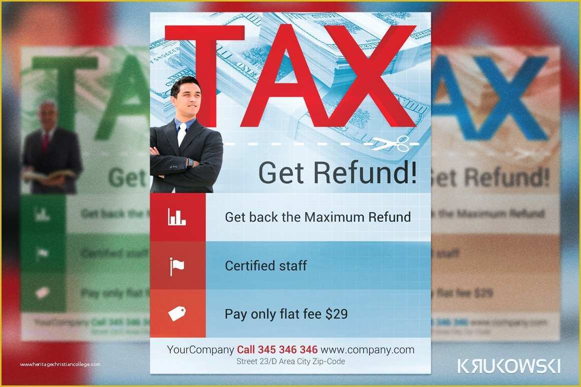 Free Tax Preparation Website Templates Of Tax Refund Flyer Template Flyer Templates Creative Market