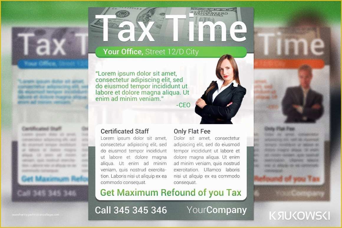 Free Tax Preparation Website Templates Of Tax Time Flyer Flyer Templates Creative Market