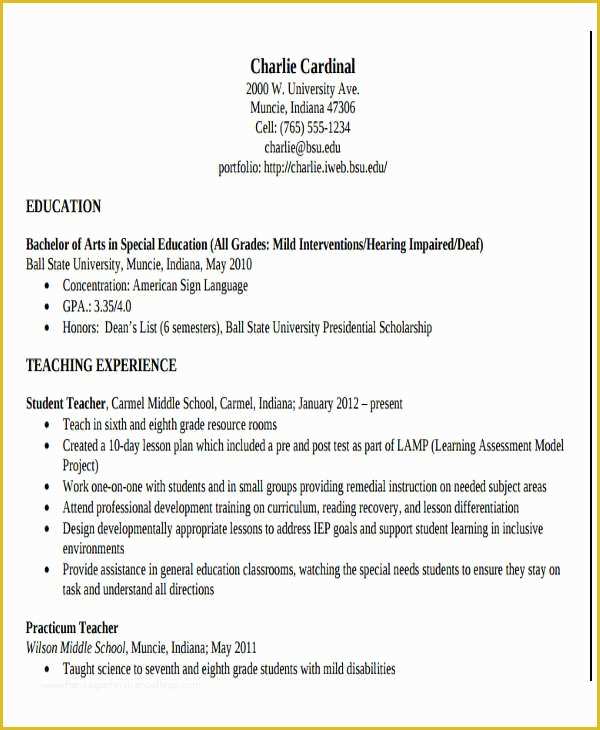 Free Teacher Cv Template Of 28 Teacher Resume Templates Download