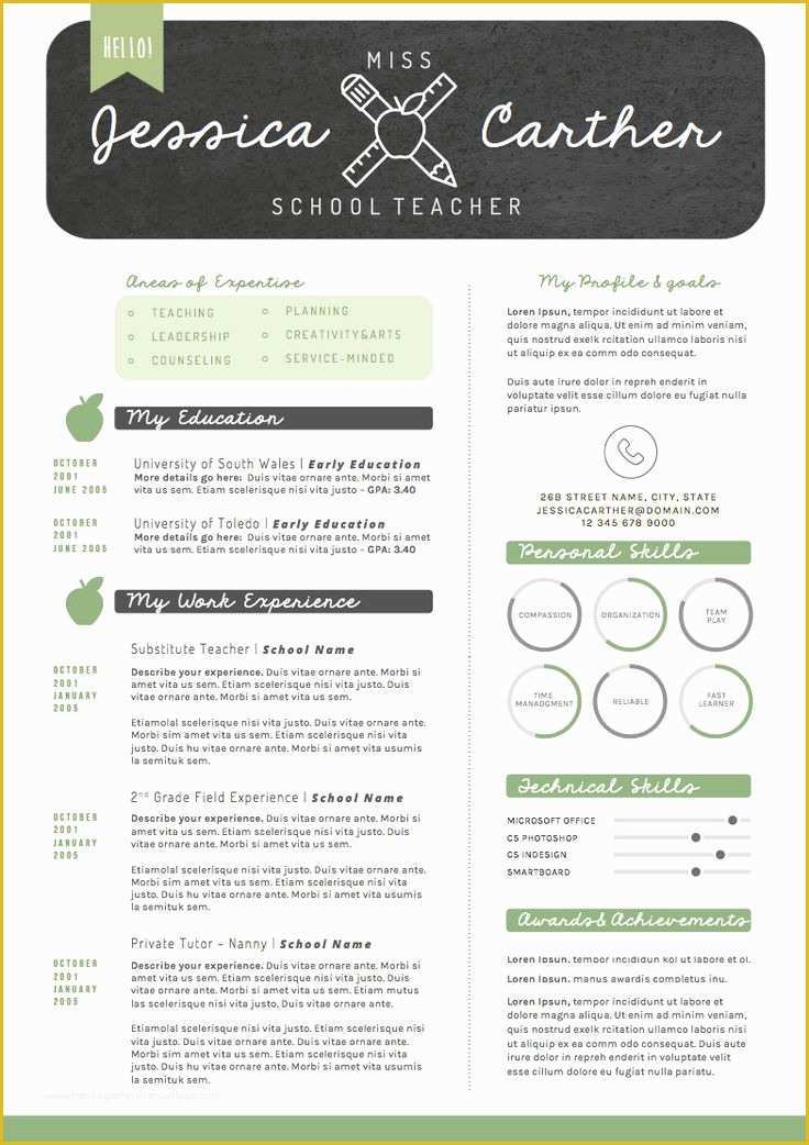 Free Teacher Cv Template Of Infographic Resume Template Teacher