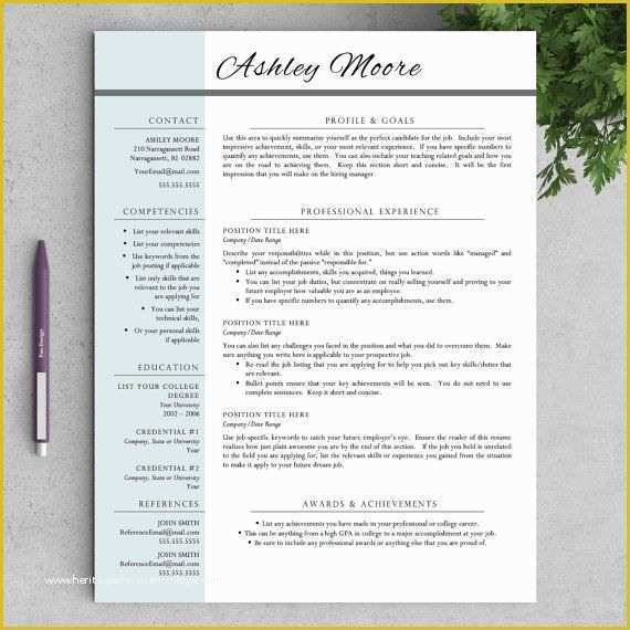 Free Teacher Cv Template Of Teacher Resume Template for Word and Pages ★ Instant
