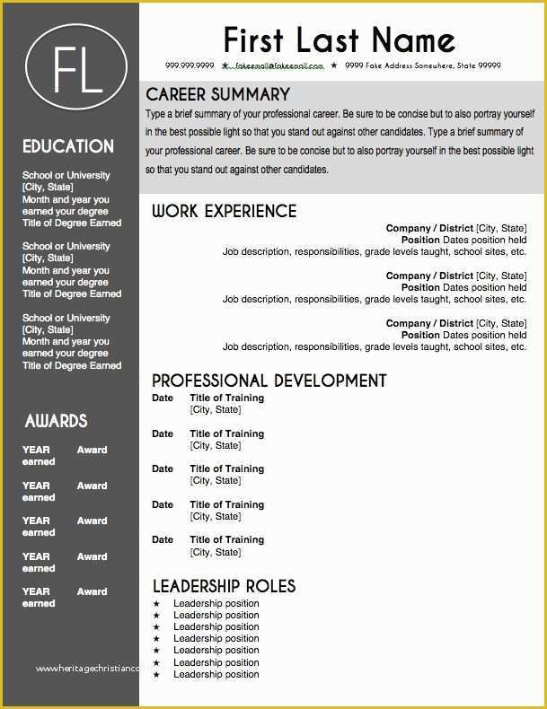 Free Teacher Cv Template Of Teacher Resume Template Sleek Gray and White