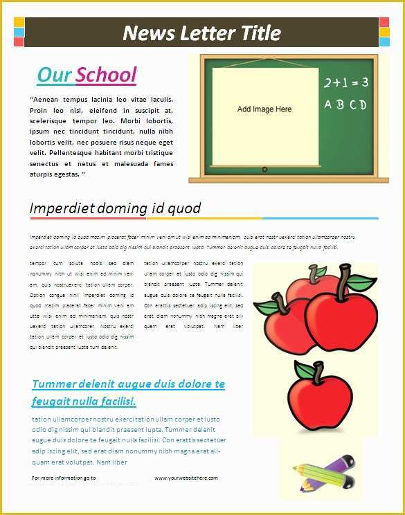 Free Teacher Newsletter Templates Microsoft Word Of Free School Newsletter Templates