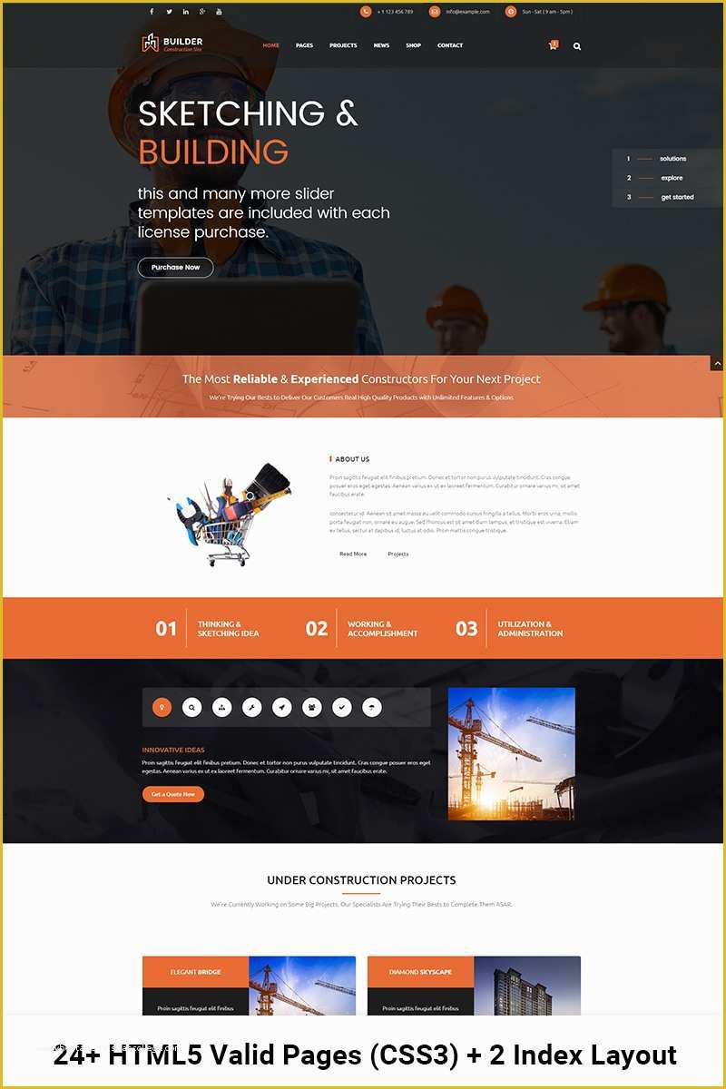 Free Template Builder for Websites Of Builder Construction and Building HTML Website Template
