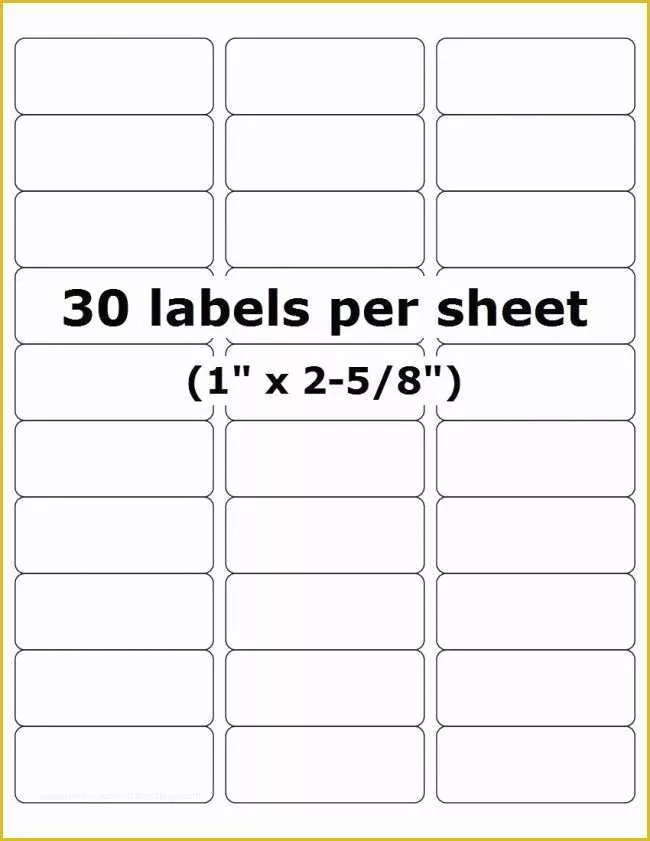 Free Template for Address Labels 30 Per Sheet Of Avery 30 Label