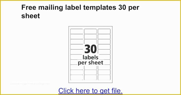 Free Template for Address Labels 30 Per Sheet Of Free Mailing Label Templates 30 Per Sheet 100 Free