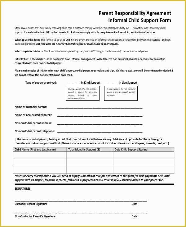 Free Template for Child Support Agreement Of 10 Child Support Agreement Templates Pdf Doc