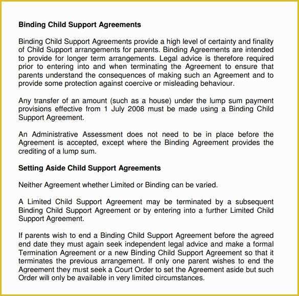 Free Template for Child Support Agreement Of 10 Sample Child Support Agreement Templates Pdf