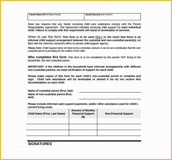 Free Template for Child Support Agreement Of 10 Sample Child Support Agreement Templates Pdf