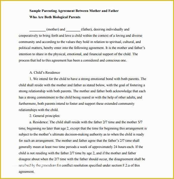 Free Template for Child Support Agreement Of 10 Sample Child Support Agreement Templates Pdf