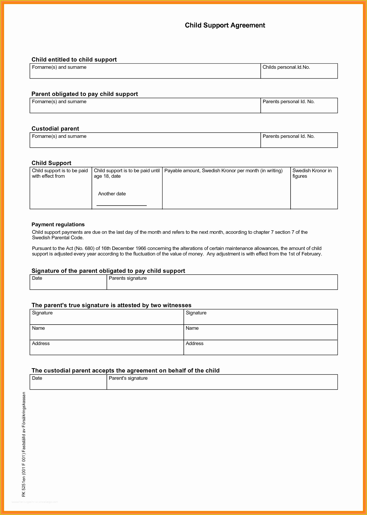 Free Template for Child Support Agreement Of 7 Child Support Payment Agreement Template